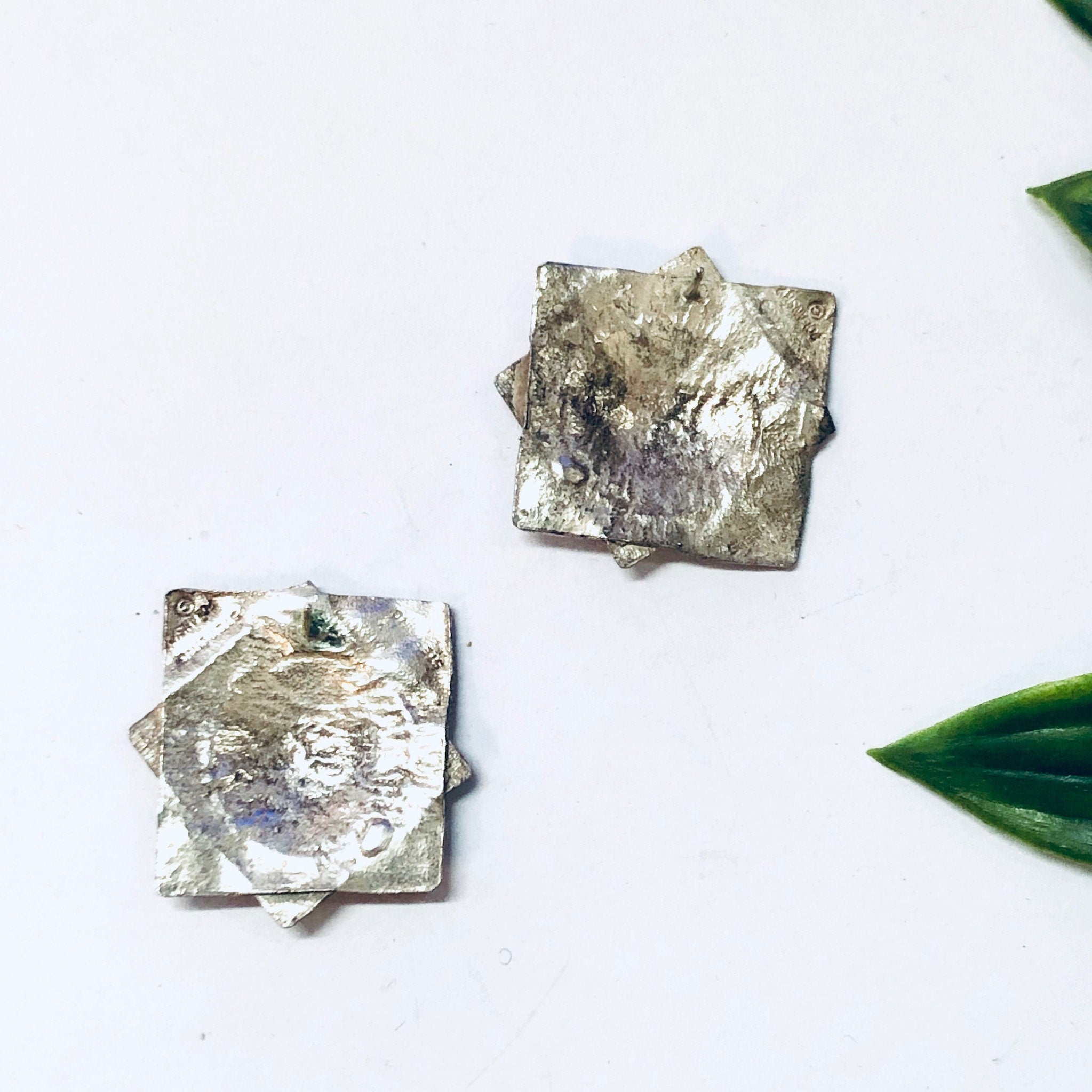 Silver Earrings, Vintage Earrings, Geometric Jewelry, Polansky Earrings, Statement Jewelry, Vintage Jewelry, Textured Silver, 925 Earrings