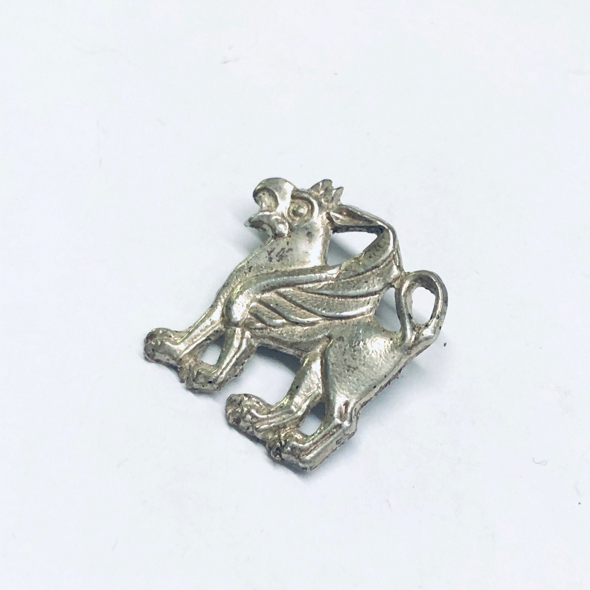 Vintage Animal Pin, Small Silver Brooch, Vintage Silver Jewelry, Animal Jewelry, Unique Pin, Winged Animal