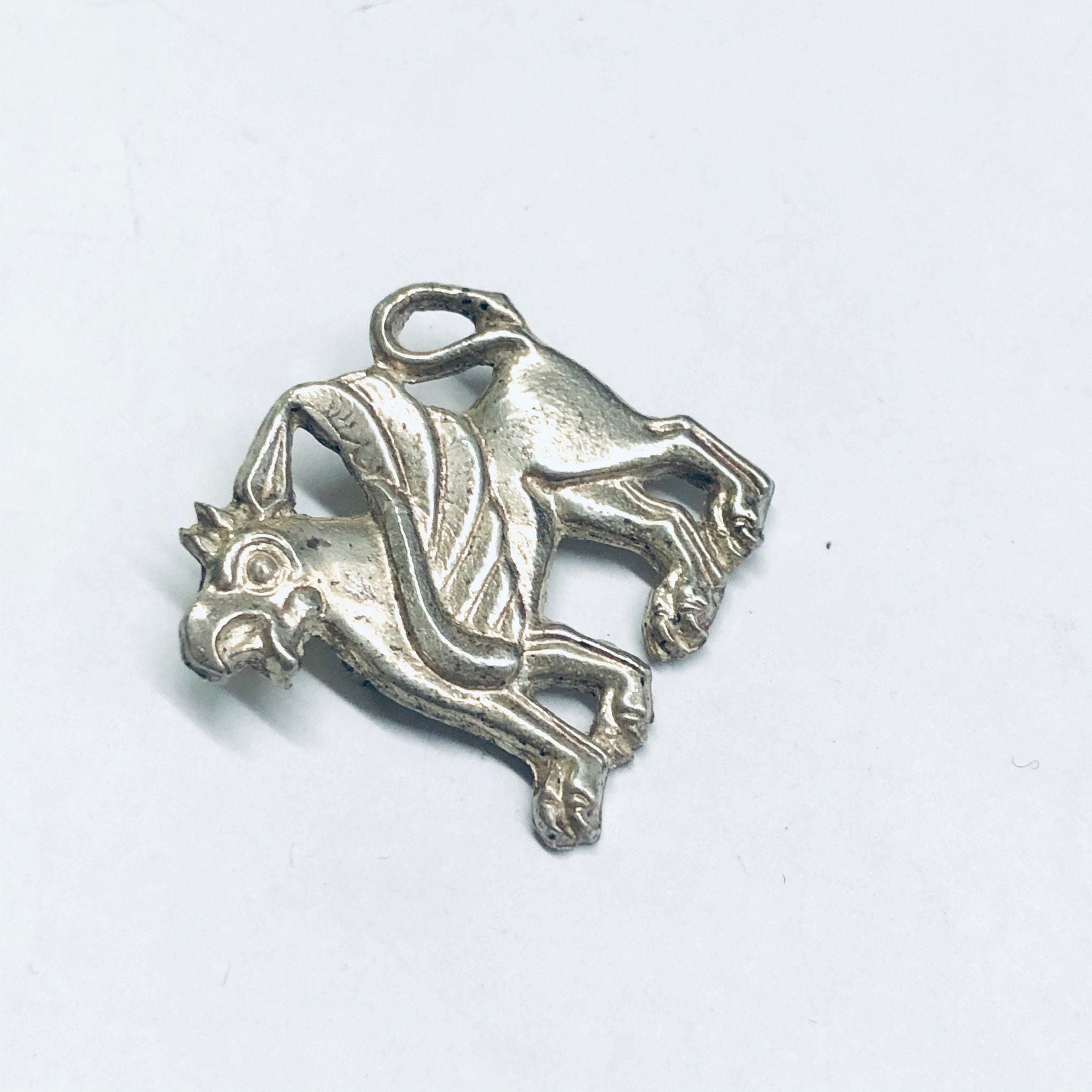Vintage Animal Pin, Small Silver Brooch, Vintage Silver Jewelry, Animal Jewelry, Unique Pin, Winged Animal