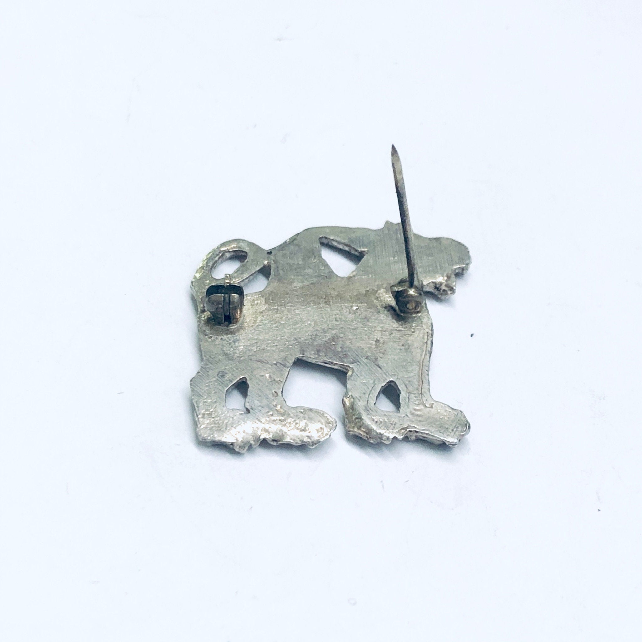 Vintage Animal Pin, Small Silver Brooch, Vintage Silver Jewelry, Animal Jewelry, Unique Pin, Winged Animal