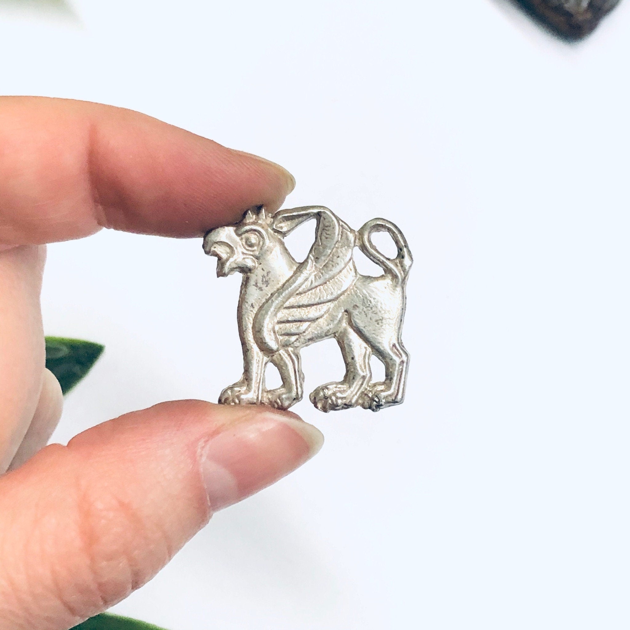 Vintage Animal Pin, Small Silver Brooch, Vintage Silver Jewelry, Animal Jewelry, Unique Pin, Winged Animal