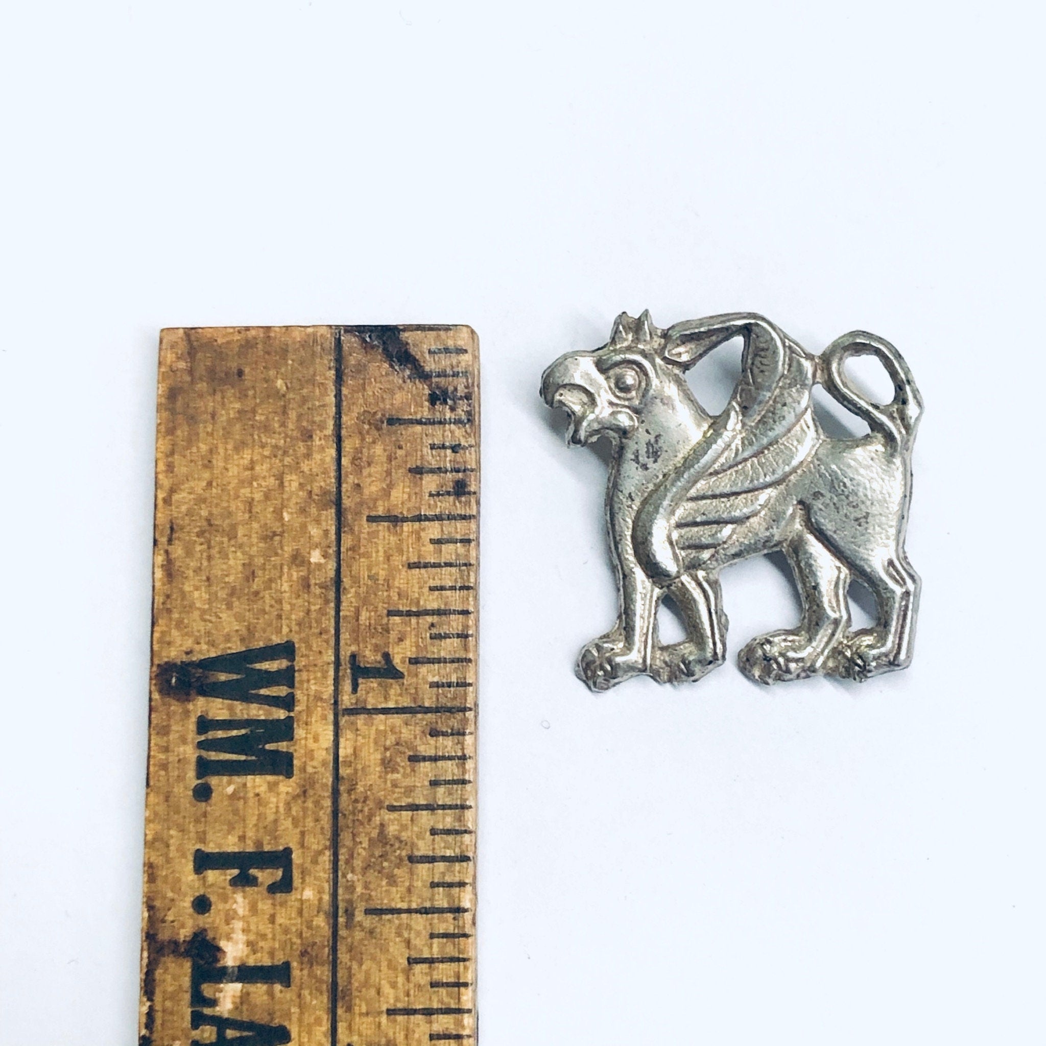 Vintage Animal Pin, Small Silver Brooch, Vintage Silver Jewelry, Animal Jewelry, Unique Pin, Winged Animal
