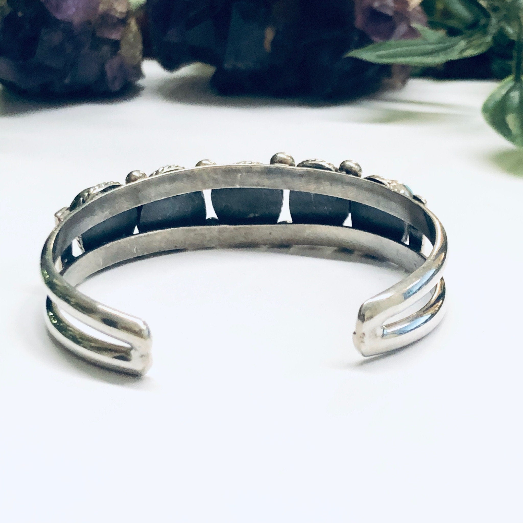Vintage Turquoise Bracelet, Turquoise Cuff Bracelet, Silver and Turquoise Bracelet, Blue Turquoise Stones