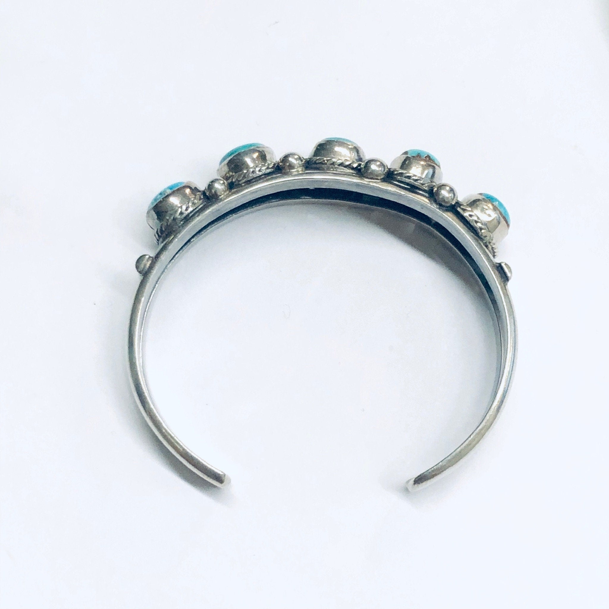 Vintage Turquoise Bracelet, Turquoise Cuff Bracelet, Silver and Turquoise Bracelet, Blue Turquoise Stones