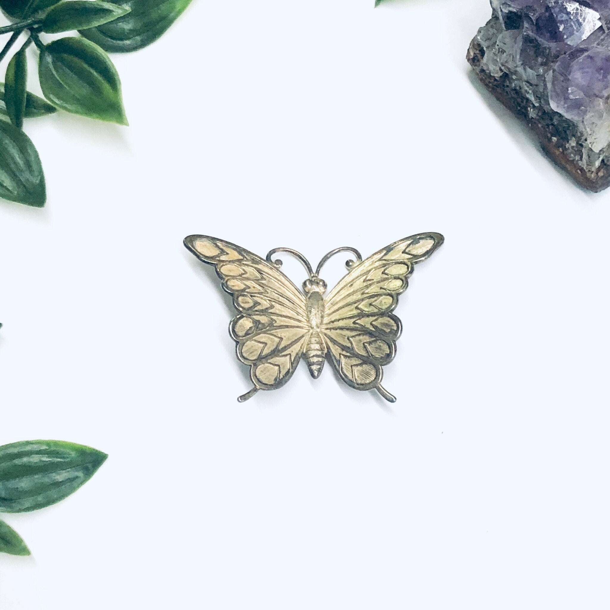 Beau Sterling Butterfly Pin, Vintage Butterfly Brooch, Silver Butterfly Jewelry, Insect Jewelry