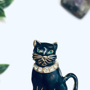 Black Cat Pin, Vintage Cat Brooch, Kitty Cat Jewelry, Animal Jewelry, Gift for Cat Lady, Cat Lady Jewelry, Monet Pin