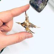 Pair of Vintage Bird Brooches, Two Bird Brooches, Gold Toned Pins, Flying Bird Pin, Gold Bird Pins, Animal Jewelry