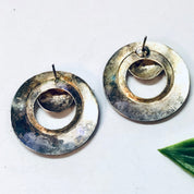 Vintage Earrings, Silver Earrings, Round Earrings, Statement Jewelry, Vintage Jewelry, Pierced Ears, Unique Jewelry, Circle Earrings, 925