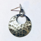 Vintage Earrings, Silver Earrings, Hammered Silver, Hammered Earrings, Pierced Ears, Dangle Earrings, Vintage Jewelry, Unique Earrings, 925