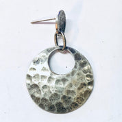 Vintage Earrings, Silver Earrings, Hammered Silver, Hammered Earrings, Pierced Ears, Dangle Earrings, Vintage Jewelry, Unique Earrings, 925