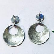 Vintage Earrings, Silver Earrings, Hammered Silver, Hammered Earrings, Pierced Ears, Dangle Earrings, Vintage Jewelry, Unique Earrings, 925