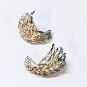 Vintage Earrings, Silver Earrings, Vintage Jewelry, Pierced Ears, Feather Earrings, Leaf Earrings, Unique Jewelry, Sparkly Jewelry, 925