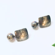 Vintage Earrings, Silver Earrings, Geometric Jewelry, Pierced Ears, Unique Earrings, Vintage Jewelry, Square Earrings, Simple Jewelry, 925
