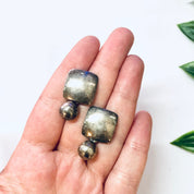 Vintage Earrings, Silver Earrings, Geometric Jewelry, Pierced Ears, Unique Earrings, Vintage Jewelry, Square Earrings, Simple Jewelry, 925
