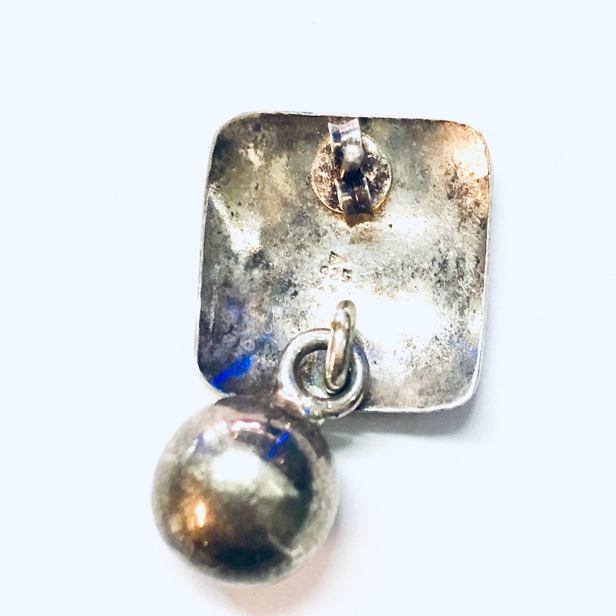 Vintage Earrings, Silver Earrings, Geometric Jewelry, Pierced Ears, Unique Earrings, Vintage Jewelry, Square Earrings, Simple Jewelry, 925