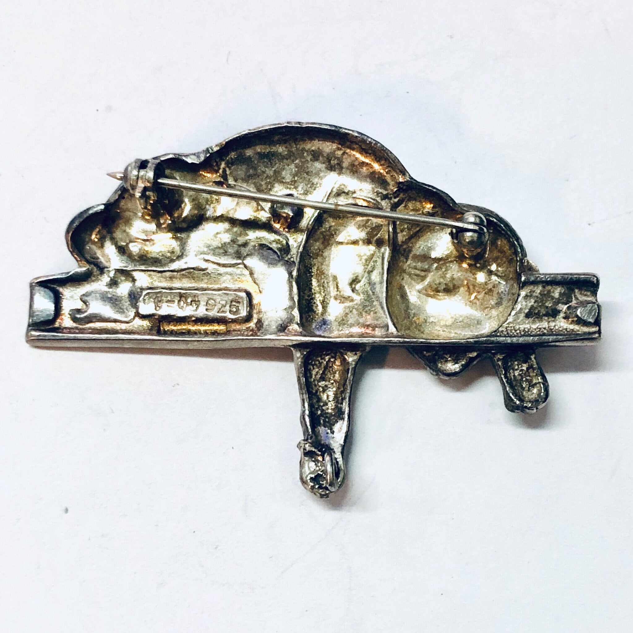 Vintage Brooch, Silver Brooch, Cat Brooch, Cat Pin, Cat Jewelry, Kitty Cat Pin, Cat Lover Gift, Vintage Jewelry, Animal Jewelry, Animal Pin