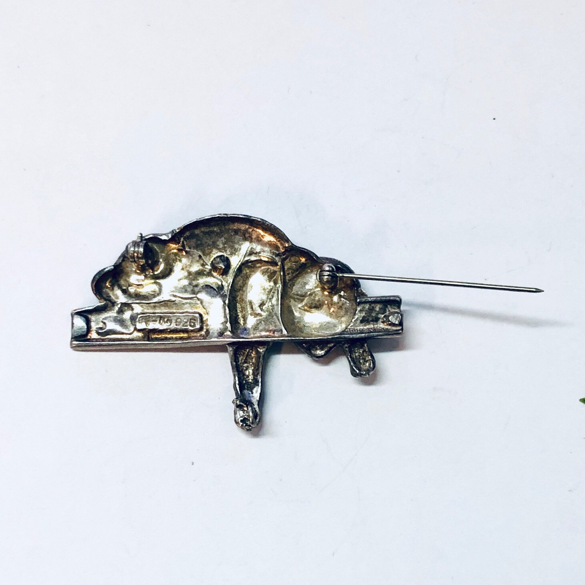 Vintage Brooch, Silver Brooch, Cat Brooch, Cat Pin, Cat Jewelry, Kitty Cat Pin, Cat Lover Gift, Vintage Jewelry, Animal Jewelry, Animal Pin