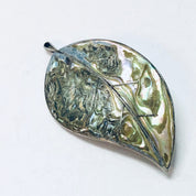 Vintage Brooch, Abalone Brooch, Leave Brooch, Vintage Pin, Silver Brooch, Silver Pin, Leaf Jewelry, Unique Pin, Shell Pin, 925 Brooch, Pin