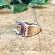 Vintage Ring, Silver Ring, Face Ring, Copper Face, Brass Ring, Statement Jewelry, Unique Ring, Face Jewelry, Vintage Jewelry, Statement Ring