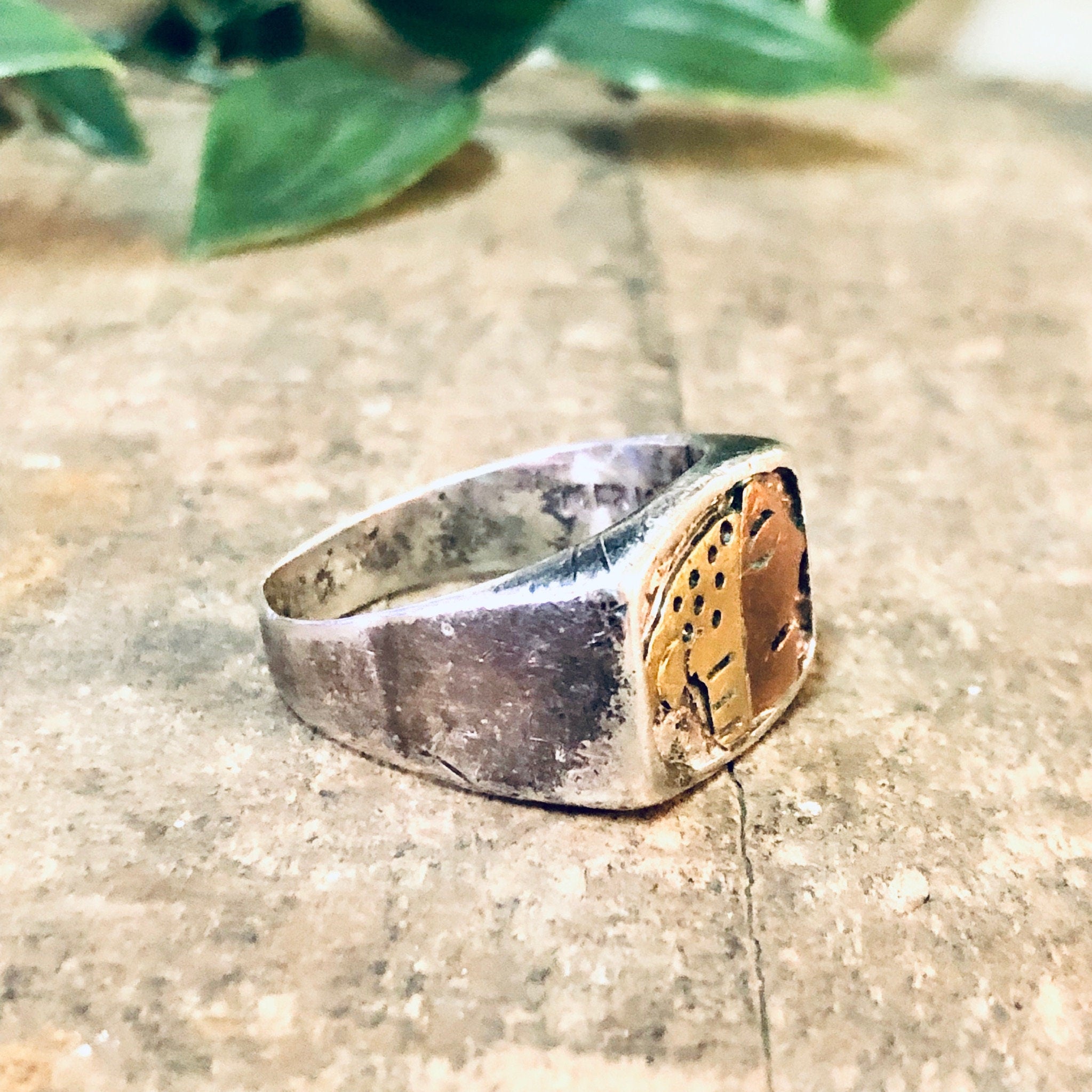 Vintage Ring, Silver Ring, Face Ring, Copper Face, Brass Ring, Statement Jewelry, Unique Ring, Face Jewelry, Vintage Jewelry, Statement Ring