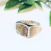 Vintage Ring, Silver Ring, Face Ring, Copper Face, Brass Ring, Statement Jewelry, Unique Ring, Face Jewelry, Vintage Jewelry, Statement Ring