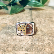 Vintage Ring, Silver Ring, Face Ring, Copper Face, Brass Ring, Statement Jewelry, Unique Ring, Face Jewelry, Vintage Jewelry, Statement Ring
