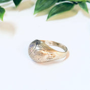 Vintage Ring, Silver Ring, Dome Ring, Etching Ring, Vintage Jewelry, Etched Design, Unique Jewelry, Everyday Jewelry, Etched Silver Ring,