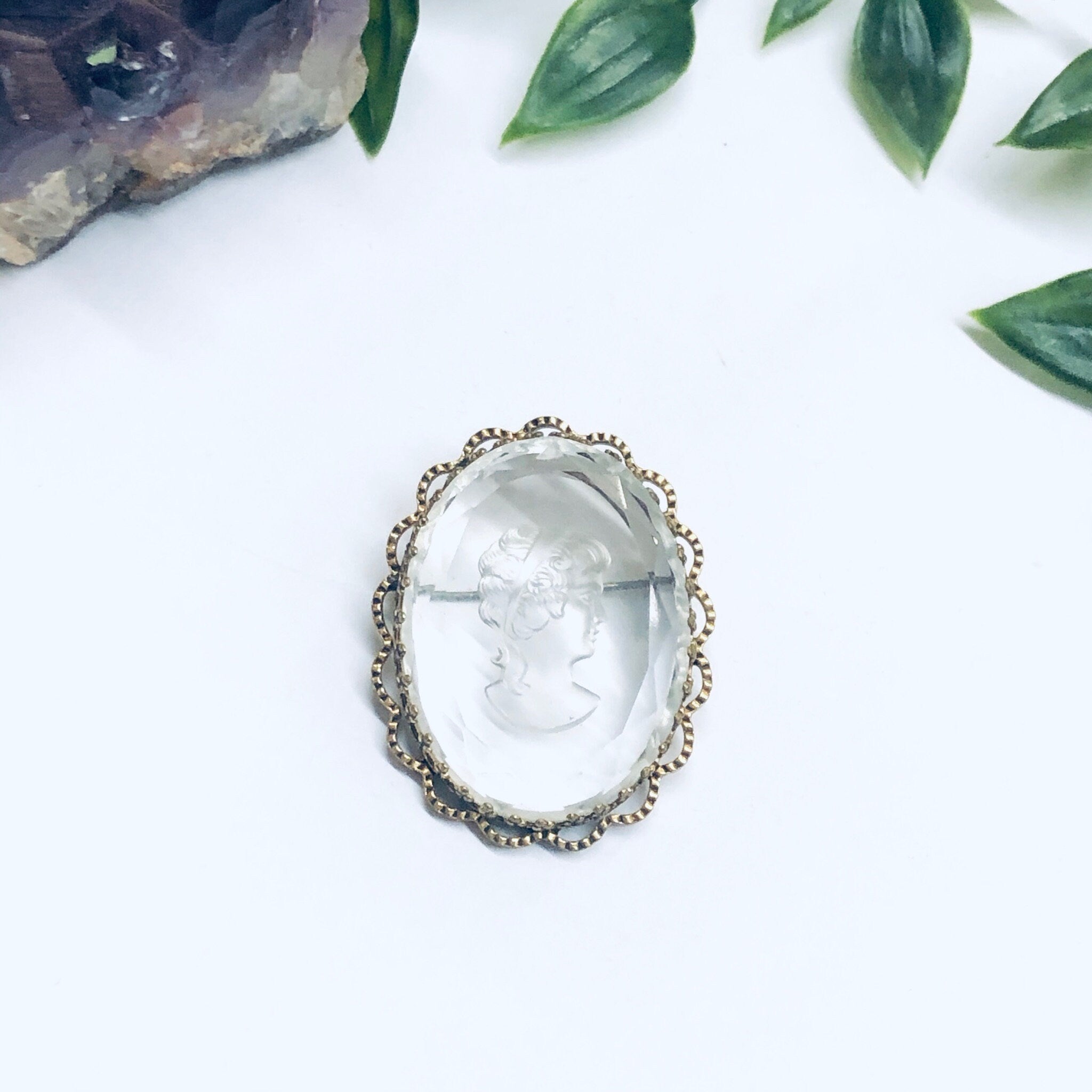 Vintage Cameo Brooch, Gold Toned Brooch, Vintage Costume Jewelry, Cameo Pin, Victorian Jewelry
