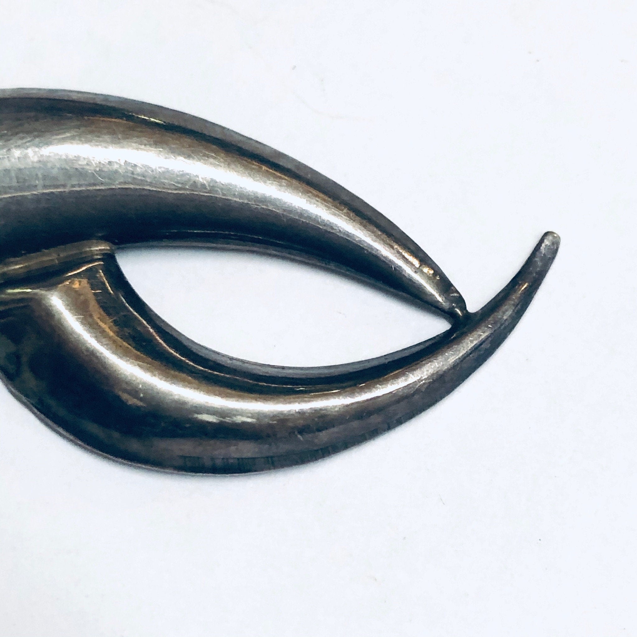 Abstract Silver Brooch, Unique Design Pin, Silver Modernist Pin, Vintage Silver Brooch, Funky Jewelry