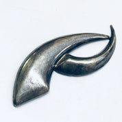 Abstract Silver Brooch, Unique Design Pin, Silver Modernist Pin, Vintage Silver Brooch, Funky Jewelry