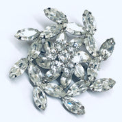 Weiss Rhinestone Flower Brooch, Large Rhinestone Flower Pin, Floral Design Pin, Rhinestone Jewelry