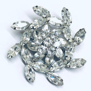Weiss Rhinestone Flower Brooch, Large Rhinestone Flower Pin, Floral Design Pin, Rhinestone Jewelry