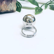 Adjustable Ball Ring, Silver Tone Ring, Large Ball Ring, Minimalist Style Jewelry, Sizable Ring