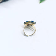 Millefiori Ring, Mosaic Ring, Gold Toned Ring, Flower Jewelry, Floral Design Ring, Red Flower Ring, Made in Italy, Adjustable Ring