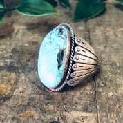 Vintage Ring, Turquoise Ring, Statement Ring, Vintage Jewelry, Turquoise Jewelry, Large Ring, Boho Style, Bohemian Jewelry, Blue Turquoise,