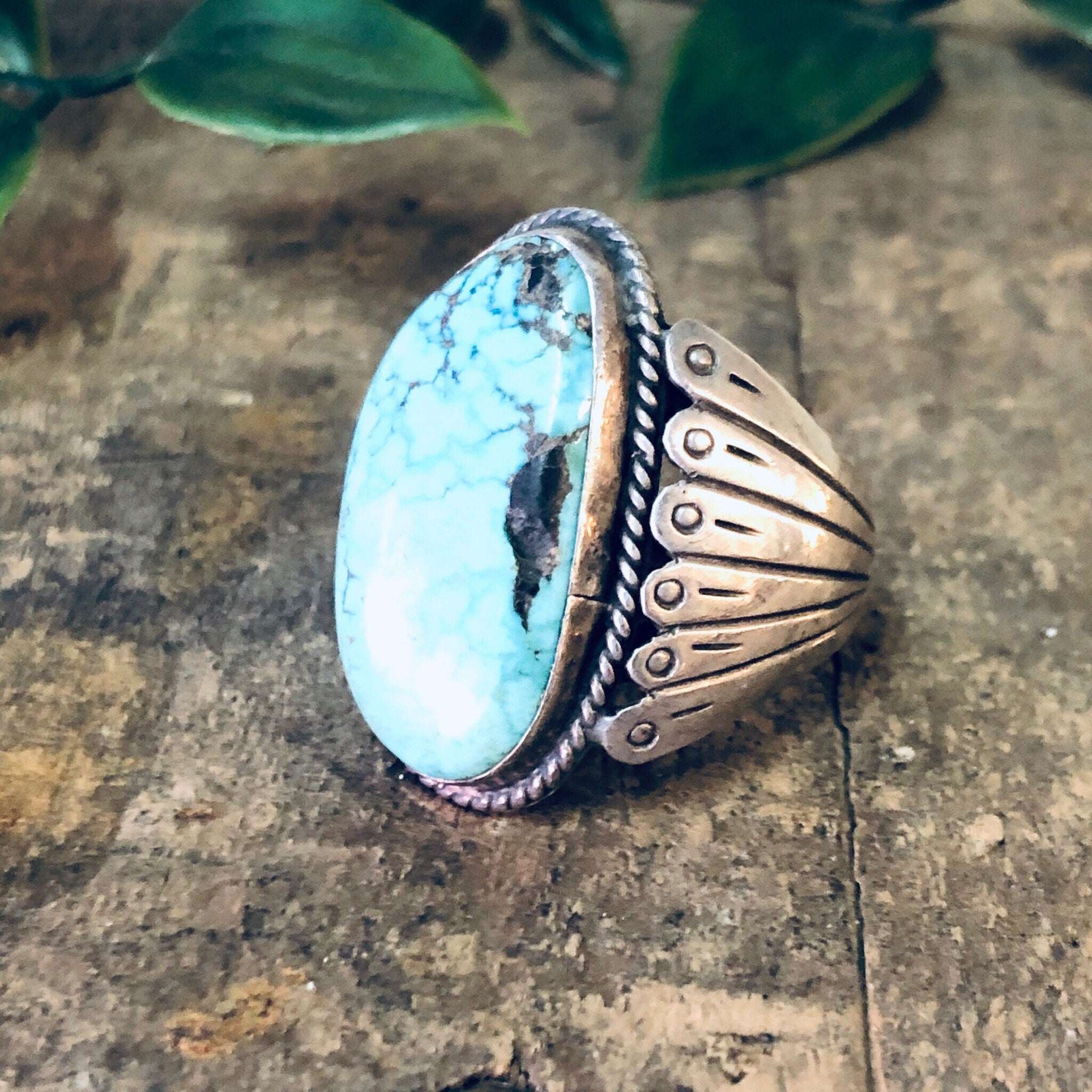 Vintage Ring, Turquoise Ring, Statement Ring, Vintage Jewelry, Turquoise Jewelry, Large Ring, Boho Style, Bohemian Jewelry, Blue Turquoise,