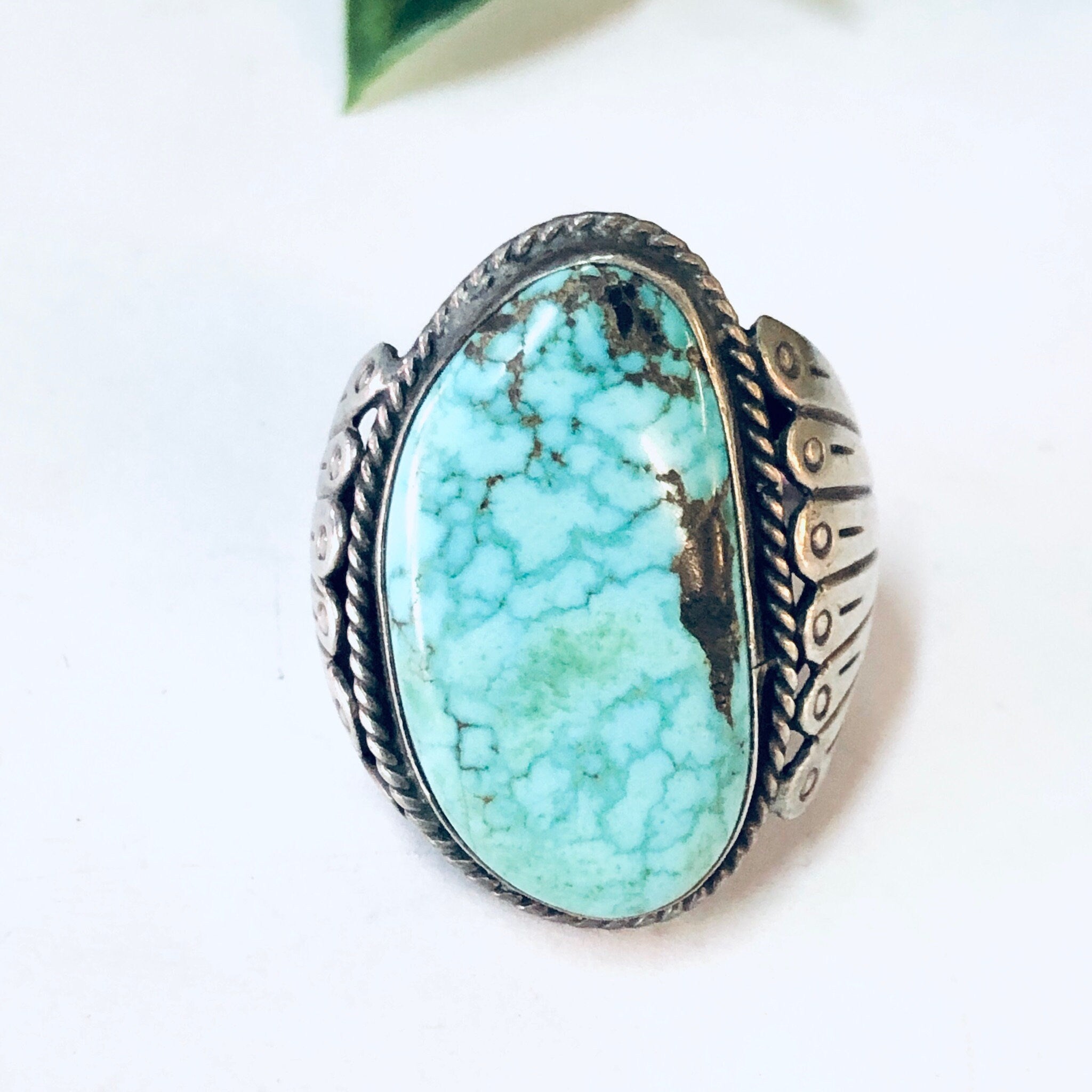 Vintage Ring, Turquoise Ring, Statement Ring, Vintage Jewelry, Turquoise Jewelry, Large Ring, Boho Style, Bohemian Jewelry, Blue Turquoise,