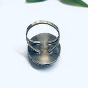 Bisbee Turquoise Ring, Vintage Turquoise Jewelry, Large Bisbee Turquoise, Turquoise Cabochon Ring
