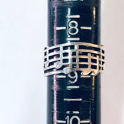 Vintage Ring, Silver Ring, Treble Clef Ring, Musical Note Ring, Musician Ring, Unique Jewelry, Vintage Jewelry, Thick Band Ring, Music Notes