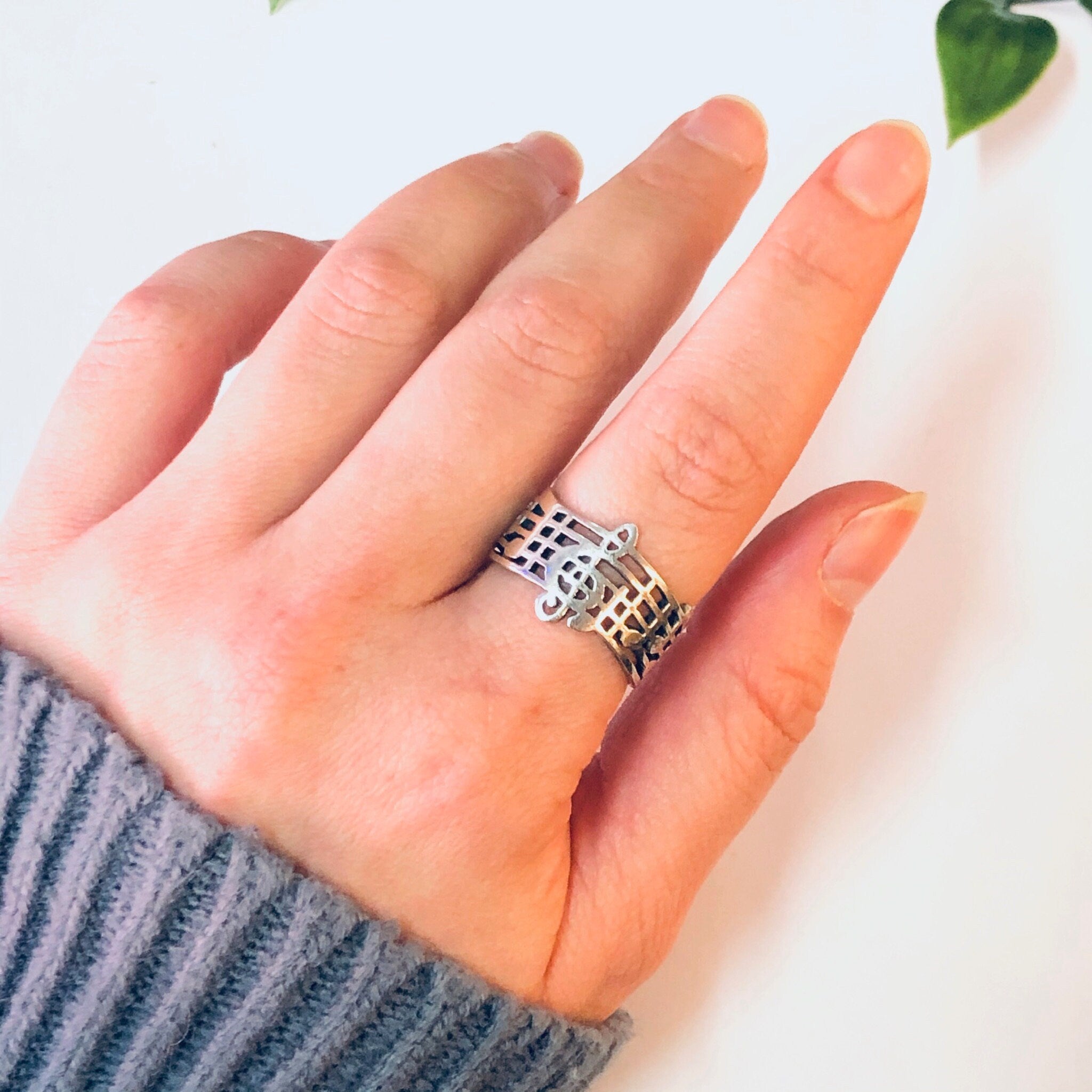 Vintage Ring, Silver Ring, Treble Clef Ring, Musical Note Ring, Musician Ring, Unique Jewelry, Vintage Jewelry, Thick Band Ring, Music Notes