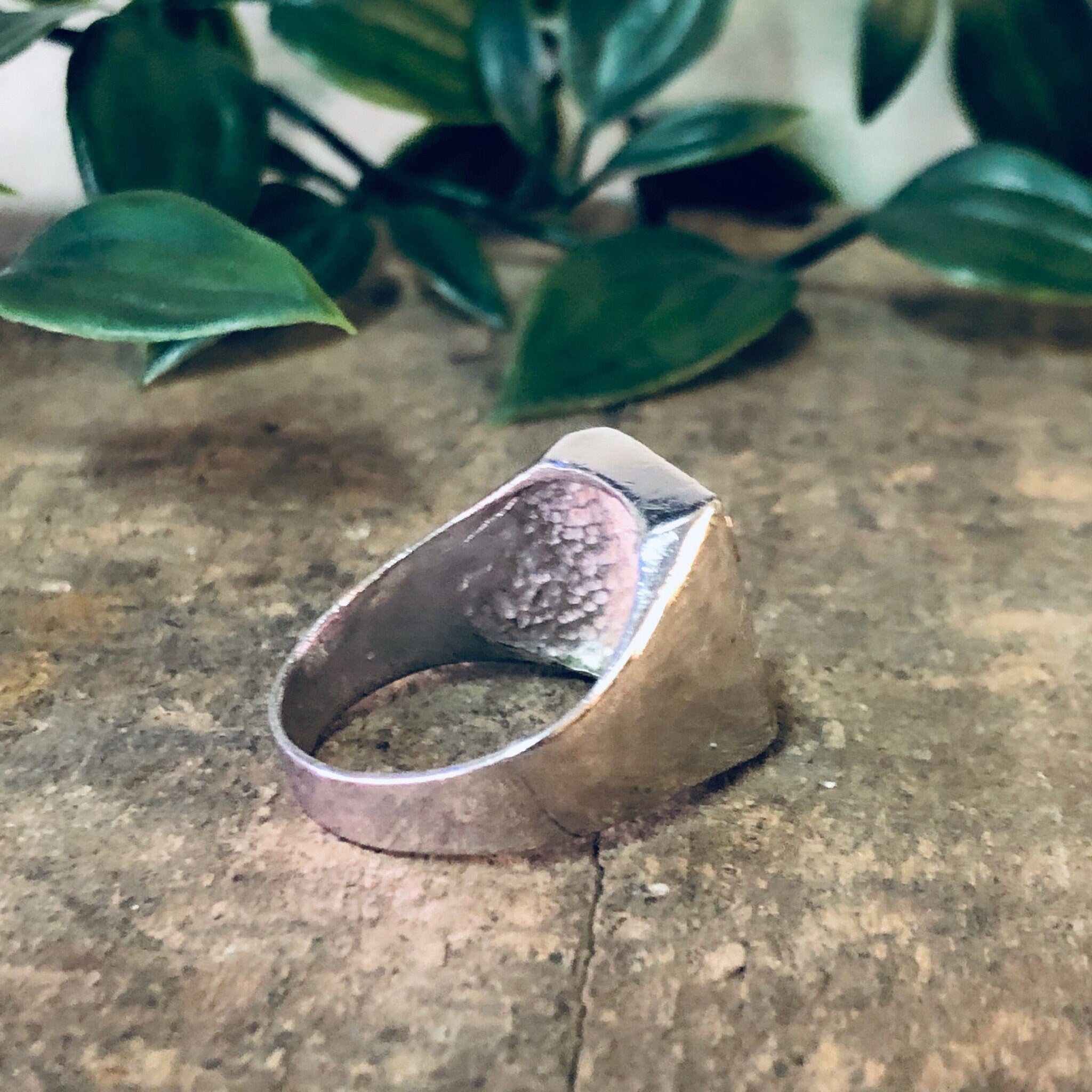 Vintage Ring, Silver Ring, Statement Ring, Unique Jewelry, Vintage Jewelry, Mens Ring, Gold Accent Ring, Textured Silver, Large Ring, 925