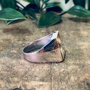 Vintage Ring, Silver Ring, Statement Ring, Unique Jewelry, Vintage Jewelry, Mens Ring, Gold Accent Ring, Textured Silver, Large Ring, 925