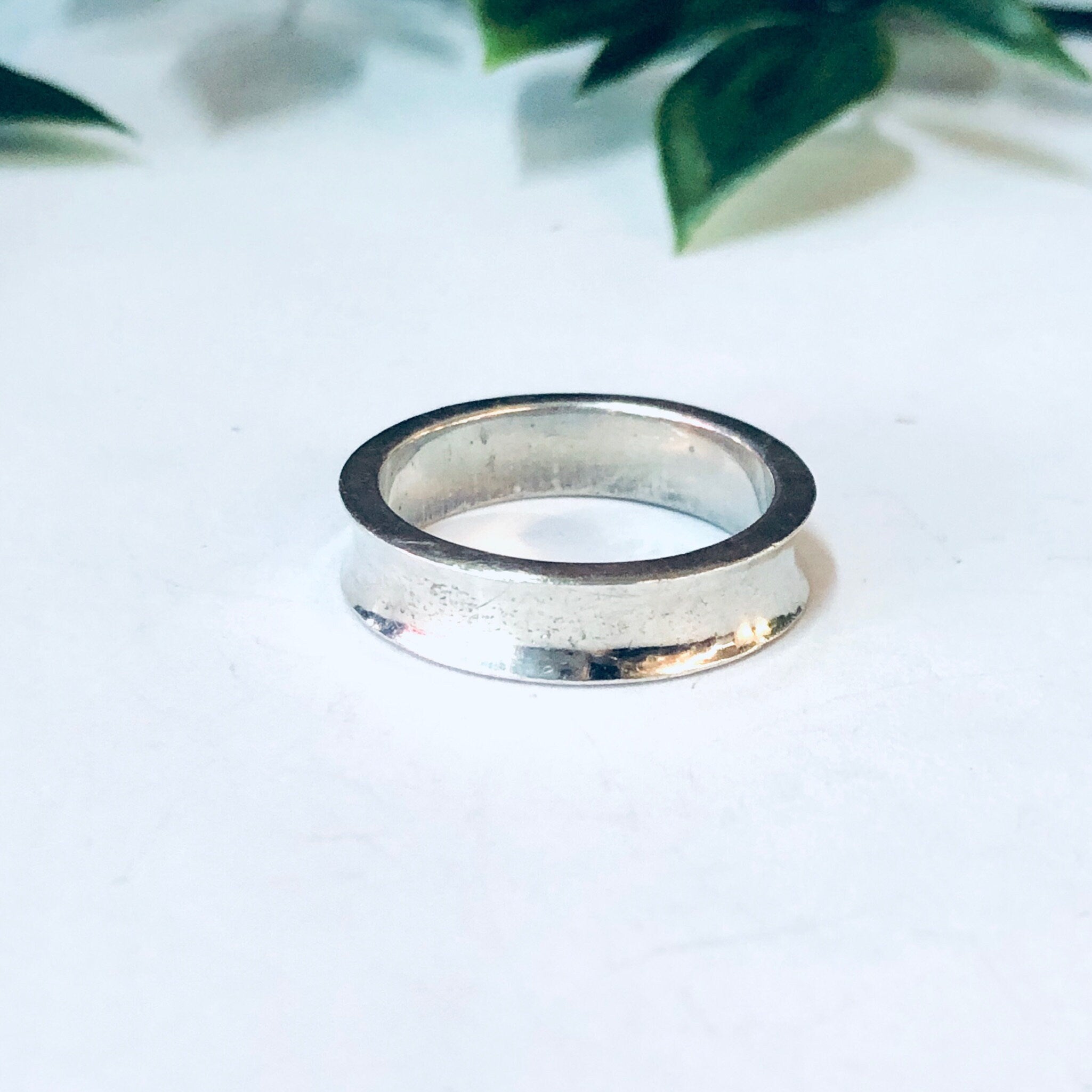 Vintage Ring, Silver Ring, Band Ring, Concave Band, Simple Jewelry, Sleek Ring, Wedding Band, Wedding Jewelry, Thin Band, Vintage Jewelry