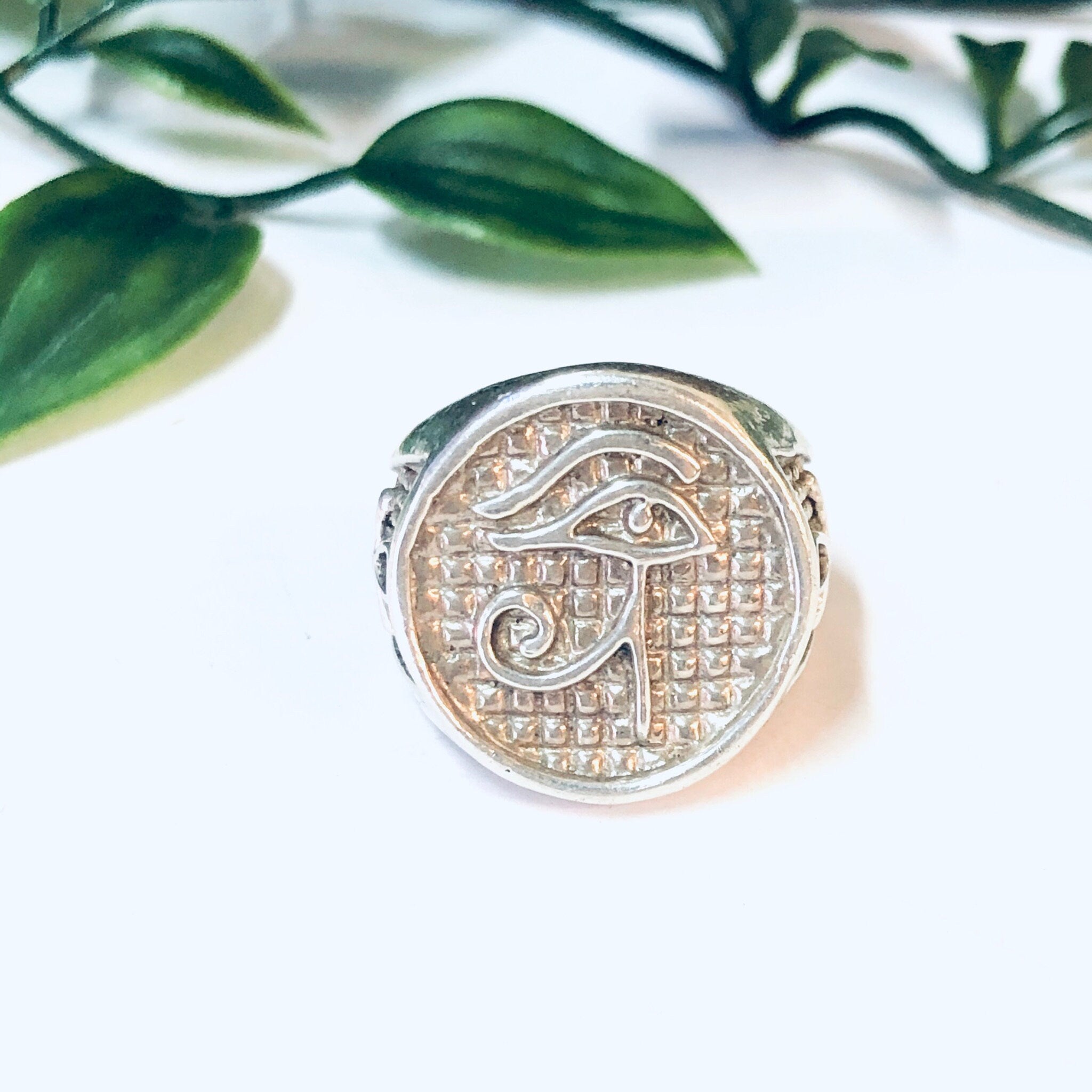 Vintage Ring, Silver Ring, Eye of Ra Ring, Ankh Ring, Egyptian Jewelry, Symbol of Life Ring, Silver Jewelry, Vintage Jewelry, Unique Ring,