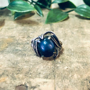 Vintage Ring, Silver Ring, Blue Stone, Blue and Silver, Unique Jewelry, Vintage Jewelry, Statement Ring, Blue Jewelry, Promise Ring, 925