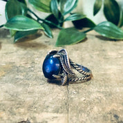 Vintage Ring, Silver Ring, Blue Stone, Blue and Silver, Unique Jewelry, Vintage Jewelry, Statement Ring, Blue Jewelry, Promise Ring, 925