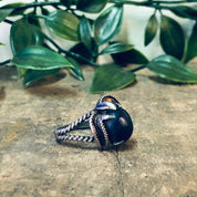 Vintage Ring, Silver Ring, Blue Stone, Blue and Silver, Unique Jewelry, Vintage Jewelry, Statement Ring, Blue Jewelry, Promise Ring, 925