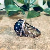 Vintage Ring, Silver Ring, Blue Stone, Blue and Silver, Unique Jewelry, Vintage Jewelry, Statement Ring, Blue Jewelry, Promise Ring, 925