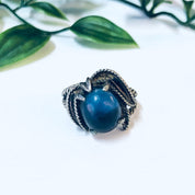 Vintage Ring, Silver Ring, Blue Stone, Blue and Silver, Unique Jewelry, Vintage Jewelry, Statement Ring, Blue Jewelry, Promise Ring, 925