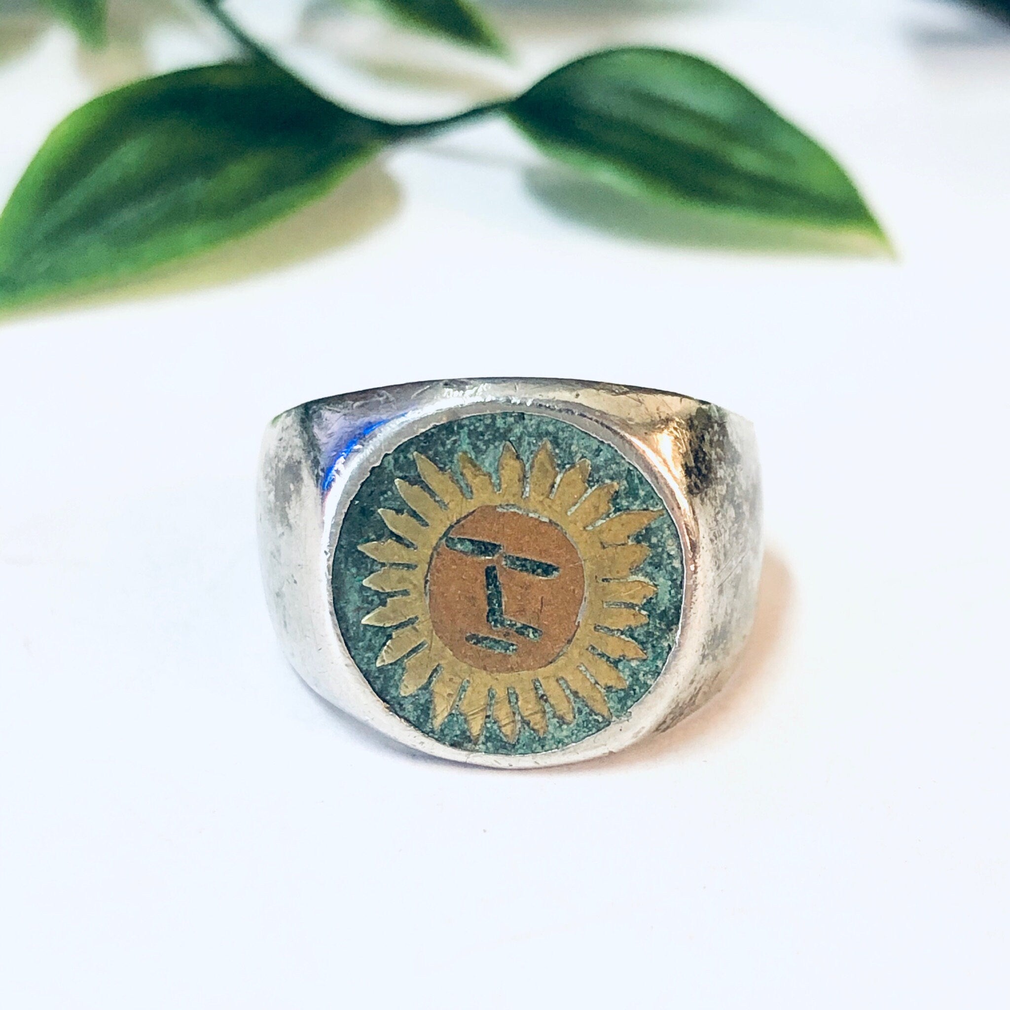 Vintage Ring, Silver Ring, Sun Ring, Sun Face Ring, Sun Jewelry, Vintage Jewelry, Unique Ring, Large Ring, Statement Jewelry, 925 Ring, Sun